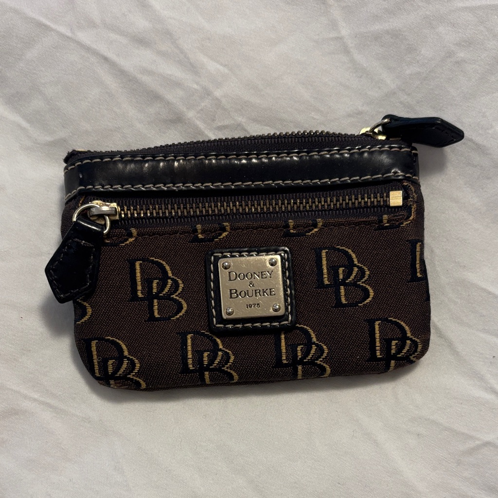 Dooney & Bourke Brown And Black Coin/Key Bag